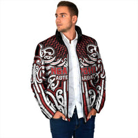Custom Aotearoa Ngapuhi Padded Jacket Maori Tribal Pattern Mix Poutama