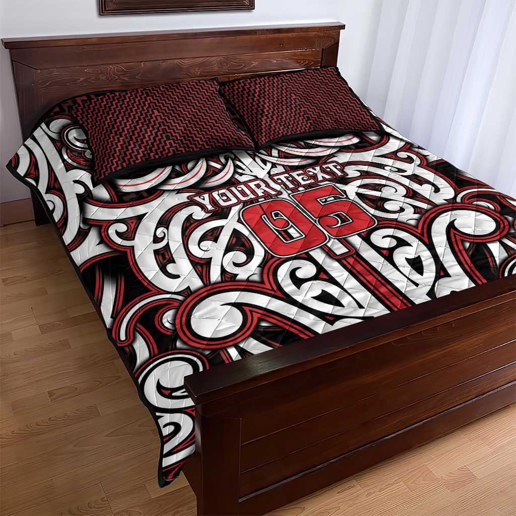 Custom Aotearoa Ngapuhi Quilt Bed Set Maori Tribal Pattern Mix Poutama