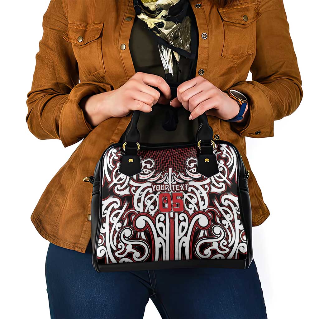 Custom Aotearoa Ngapuhi Shoulder Handbag Maori Tribal Pattern Mix Poutama