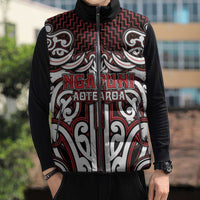 Custom Aotearoa Ngapuhi Sleeveless Puffer Jacket Maori Tribal Pattern Mix Poutama