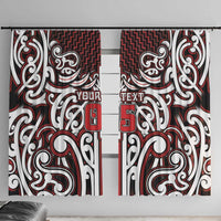 Custom Aotearoa Ngapuhi Window Curtain Maori Tribal Pattern Mix Poutama