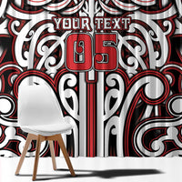 Custom Aotearoa Ngapuhi Window Curtain Maori Tribal Pattern Mix Poutama