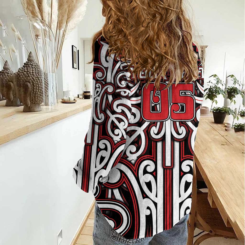Custom Aotearoa Ngapuhi Women Casual Shirt Maori Tribal Pattern Mix Poutama