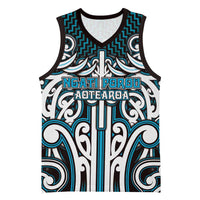 Custom Aotearoa Ngati Porou Basketball Jersey Maori Tribal Pattern Mix Poutama