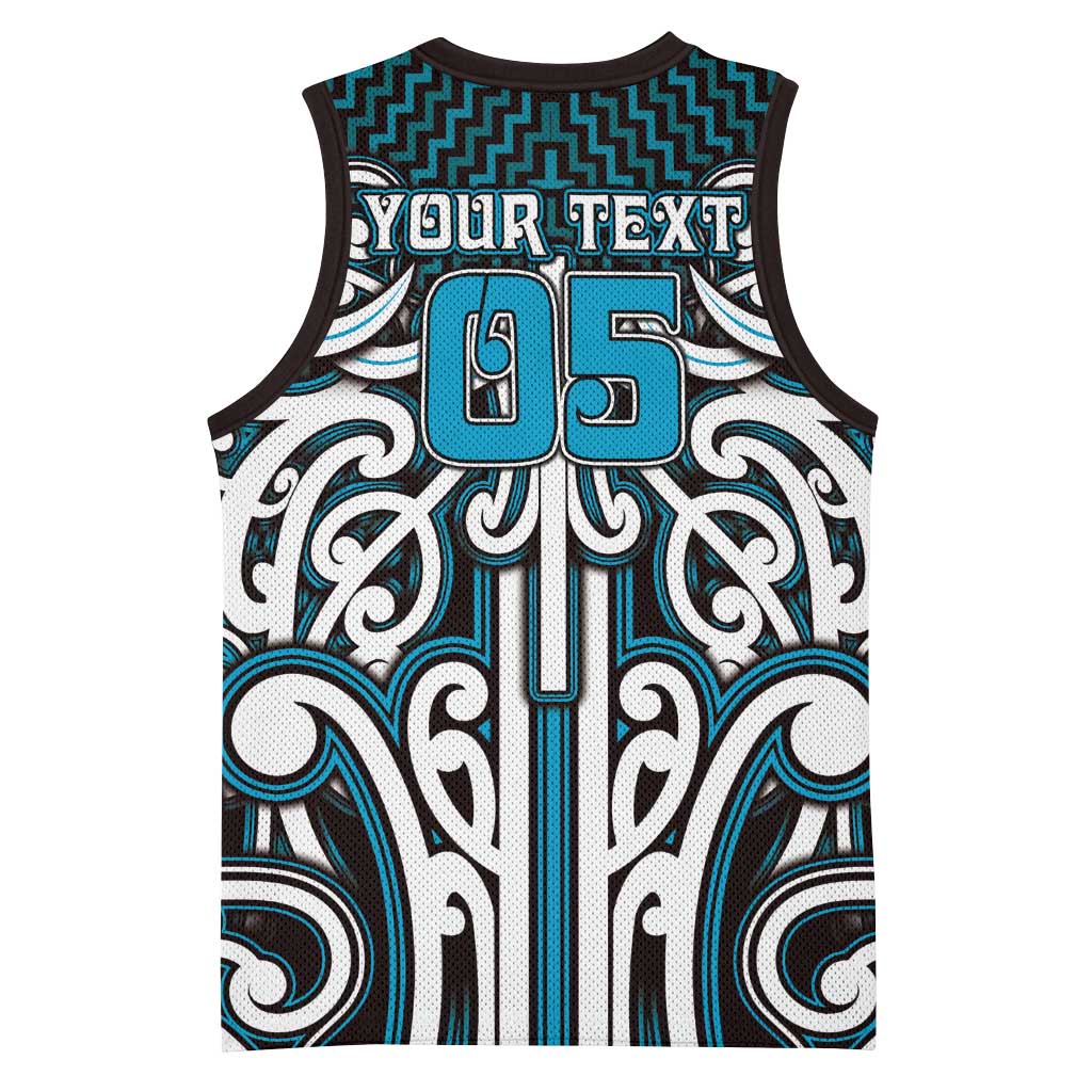 Custom Aotearoa Ngati Porou Basketball Jersey Maori Tribal Pattern Mix Poutama