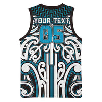 Custom Aotearoa Ngati Porou Basketball Jersey Maori Tribal Pattern Mix Poutama