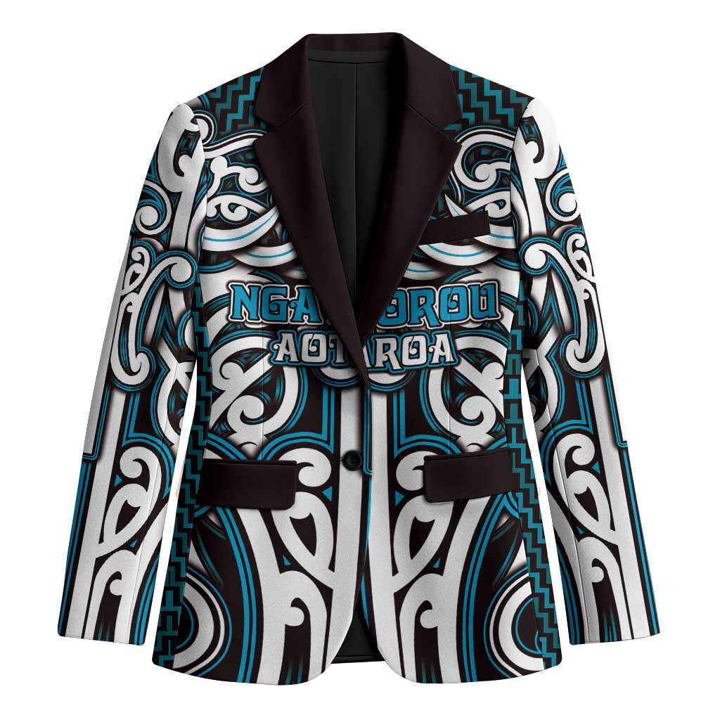 Custom Aotearoa Ngati Porou Blazer Maori Tribal Pattern Mix Poutama