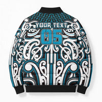 Custom Aotearoa Ngati Porou Bomber Puffer Jacket Maori Tribal Pattern Mix Poutama