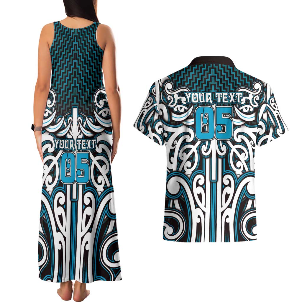 Custom Aotearoa Ngati Porou Couples Matching Tank Maxi Dress and Hawaiian Shirt Maori Tribal Pattern Mix Poutama LT05 - Polynesian Pride