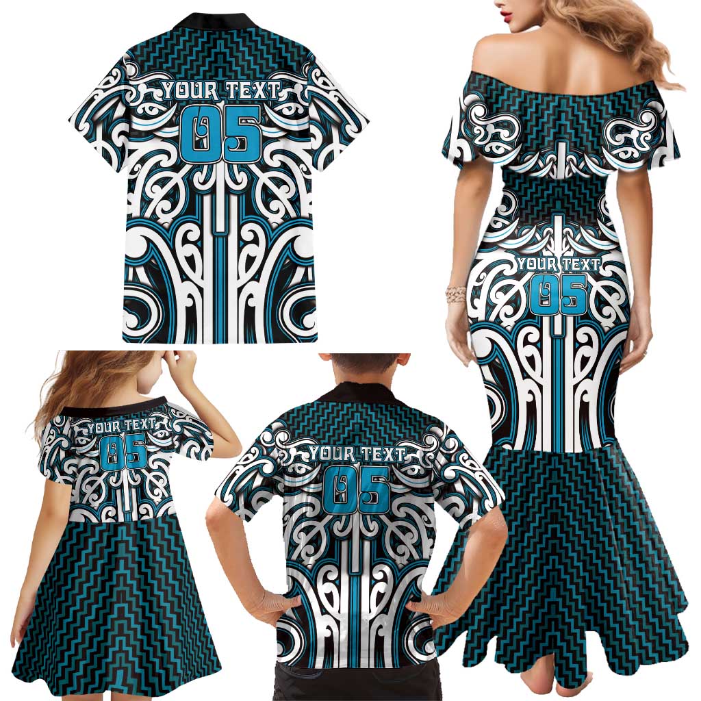 Custom Aotearoa Ngati Porou Family Matching Mermaid Dress and Hawaiian Shirt Maori Tribal Pattern Mix Poutama LT05 - Polynesian Pride