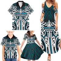 Custom Aotearoa Ngati Porou Family Matching Summer Maxi Dress and Hawaiian Shirt Maori Tribal Pattern Mix Poutama LT05 - Polynesian Pride