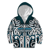 Custom Aotearoa Ngati Porou Kid Hoodie Maori Tribal Pattern Mix Poutama