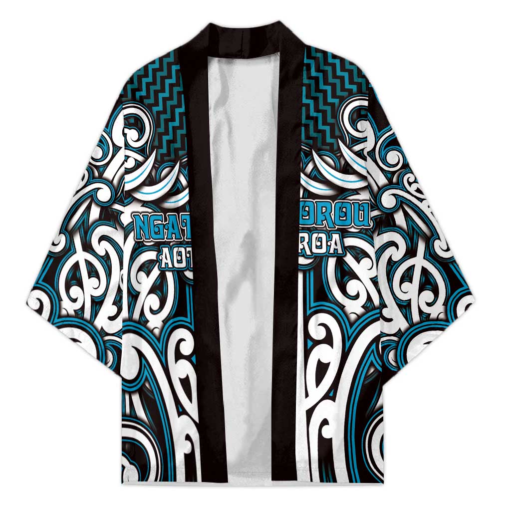 Custom Aotearoa Ngati Porou Kimono Maori Tribal Pattern Mix Poutama