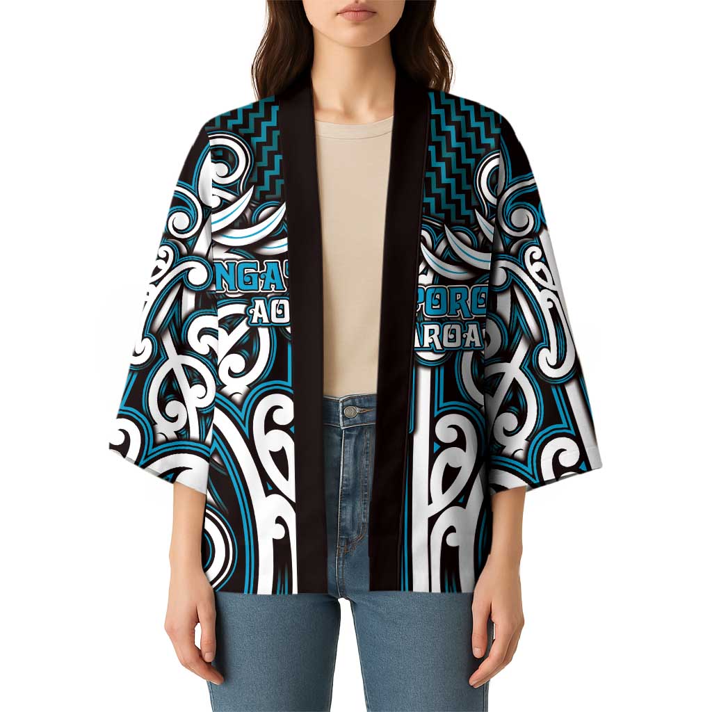 Custom Aotearoa Ngati Porou Kimono Maori Tribal Pattern Mix Poutama
