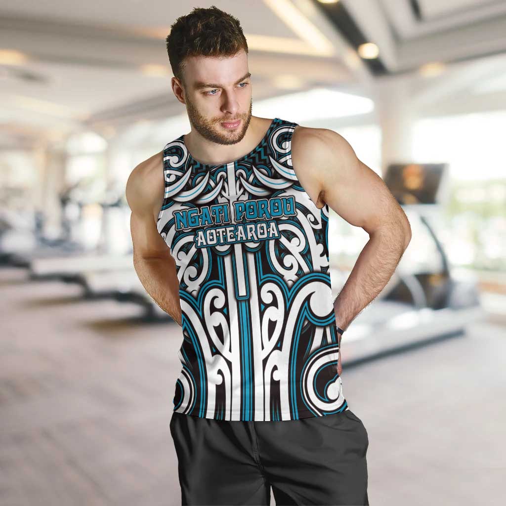 Custom Aotearoa Ngati Porou Men Tank Top Maori Tribal Pattern Mix Poutama