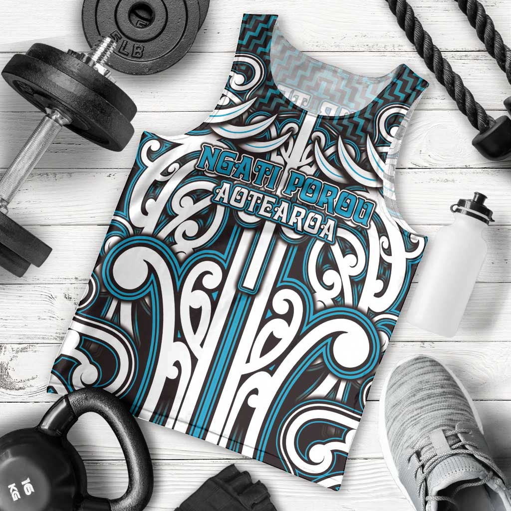 Custom Aotearoa Ngati Porou Men Tank Top Maori Tribal Pattern Mix Poutama