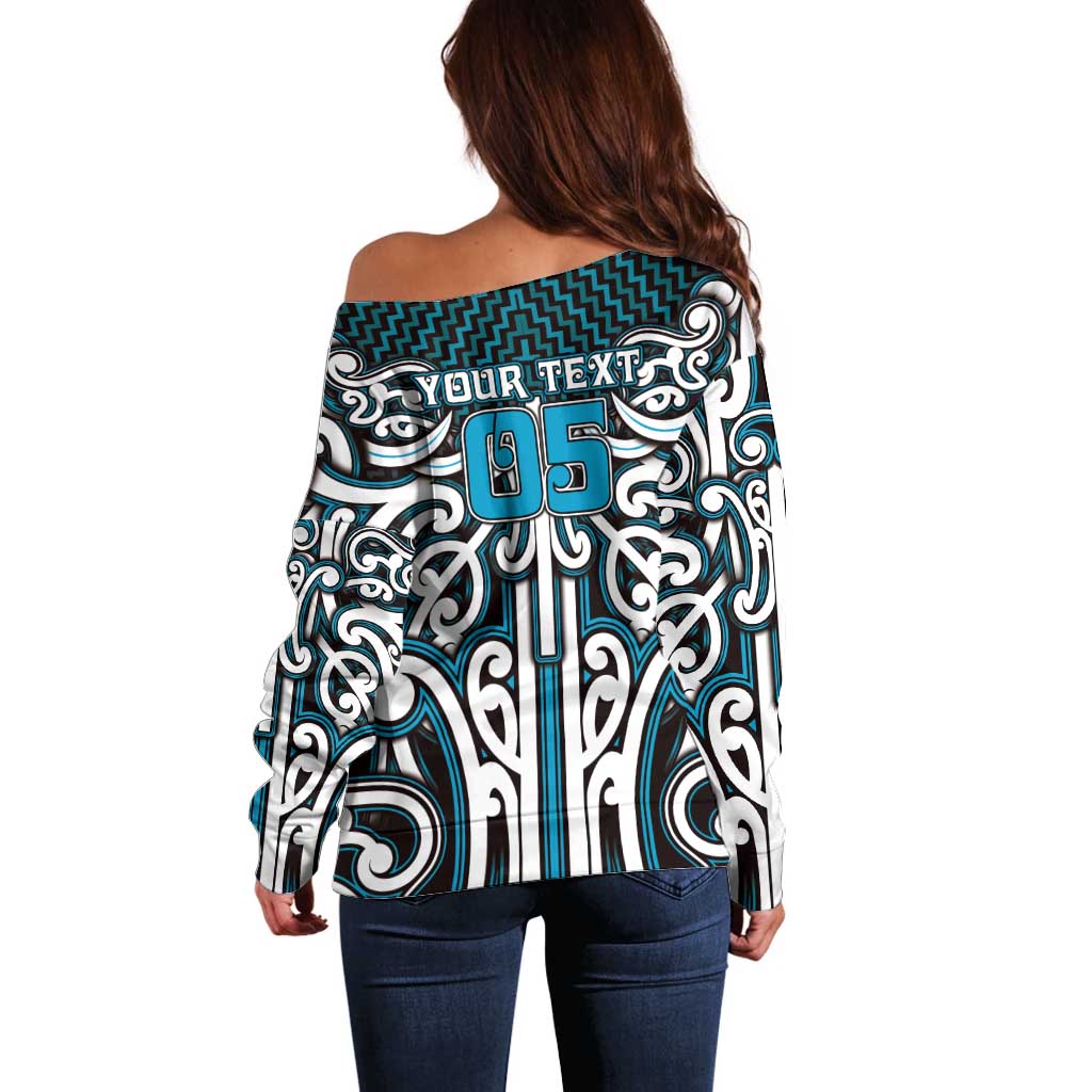 Custom Aotearoa Ngati Porou Off Shoulder Sweater Maori Tribal Pattern Mix Poutama