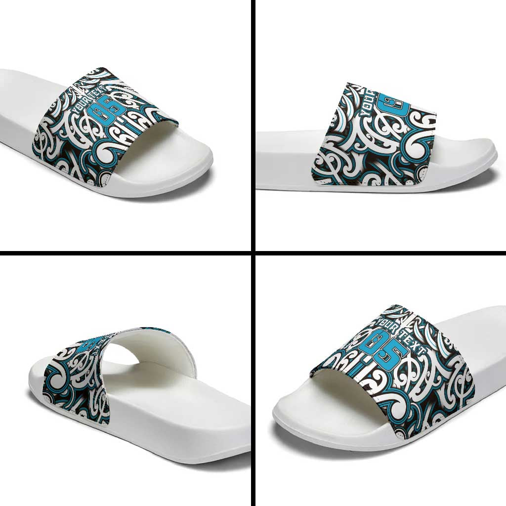Custom Aotearoa Ngati Porou Slide Sandals Maori Tribal Pattern Mix Poutama LT05 - Polynesian Pride