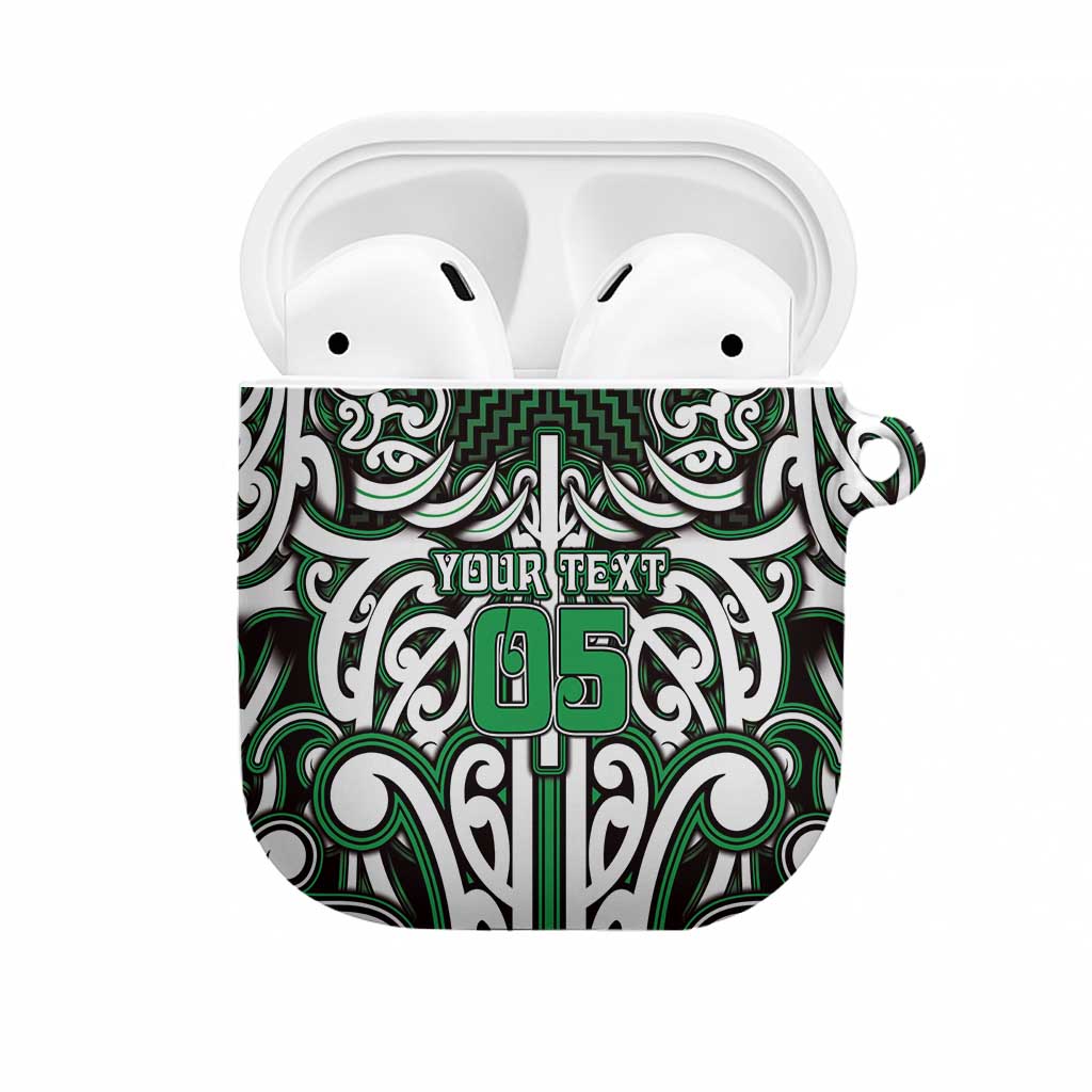 Custom Aotearoa Ngai Tahu AirPods Case Maori Tribal Pattern Mix Poutama LT05 Green - Polynesian Pride