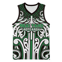 Custom Aotearoa Ngai Tahu Basketball Jersey Maori Tribal Pattern Mix Poutama