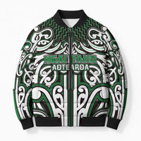 Custom Aotearoa Ngai Tahu Bomber Puffer Jacket Maori Tribal Pattern Mix Poutama