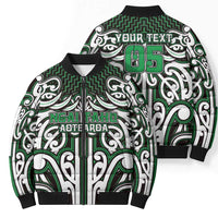 Custom Aotearoa Ngai Tahu Bomber Puffer Jacket Maori Tribal Pattern Mix Poutama