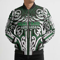 Custom Aotearoa Ngai Tahu Bomber Puffer Jacket Maori Tribal Pattern Mix Poutama
