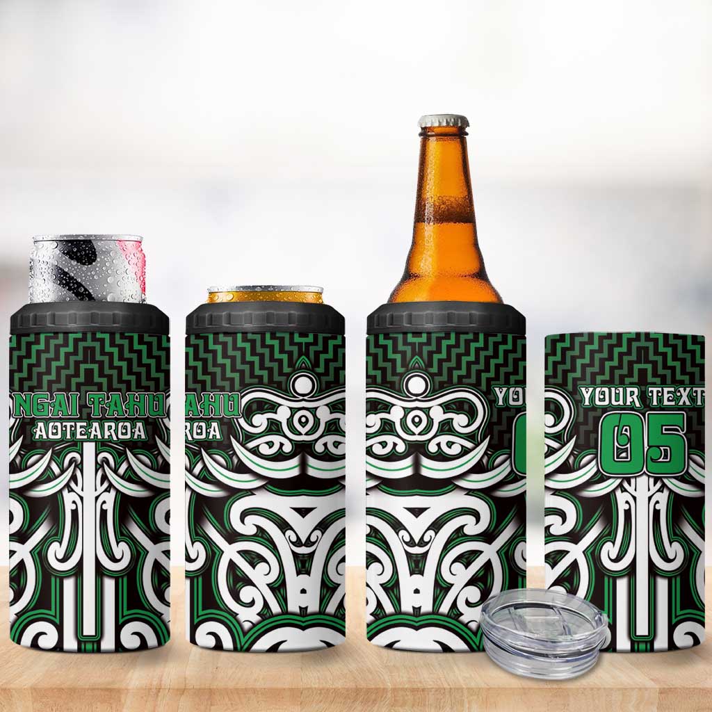 Custom Aotearoa Ngai Tahu 4 in 1 Can Cooler Tumbler Maori Tribal Pattern Mix Poutama