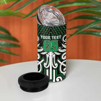 Custom Aotearoa Ngai Tahu 4 in 1 Can Cooler Tumbler Maori Tribal Pattern Mix Poutama
