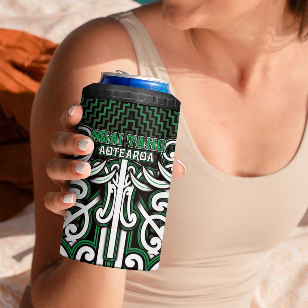 Custom Aotearoa Ngai Tahu 4 in 1 Can Cooler Tumbler Maori Tribal Pattern Mix Poutama
