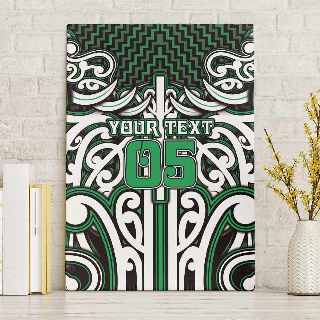 Custom Aotearoa Ngai Tahu Canvas Wall Art Maori Tribal Pattern Mix Poutama LT05 Without Frame Green - Polynesian Pride