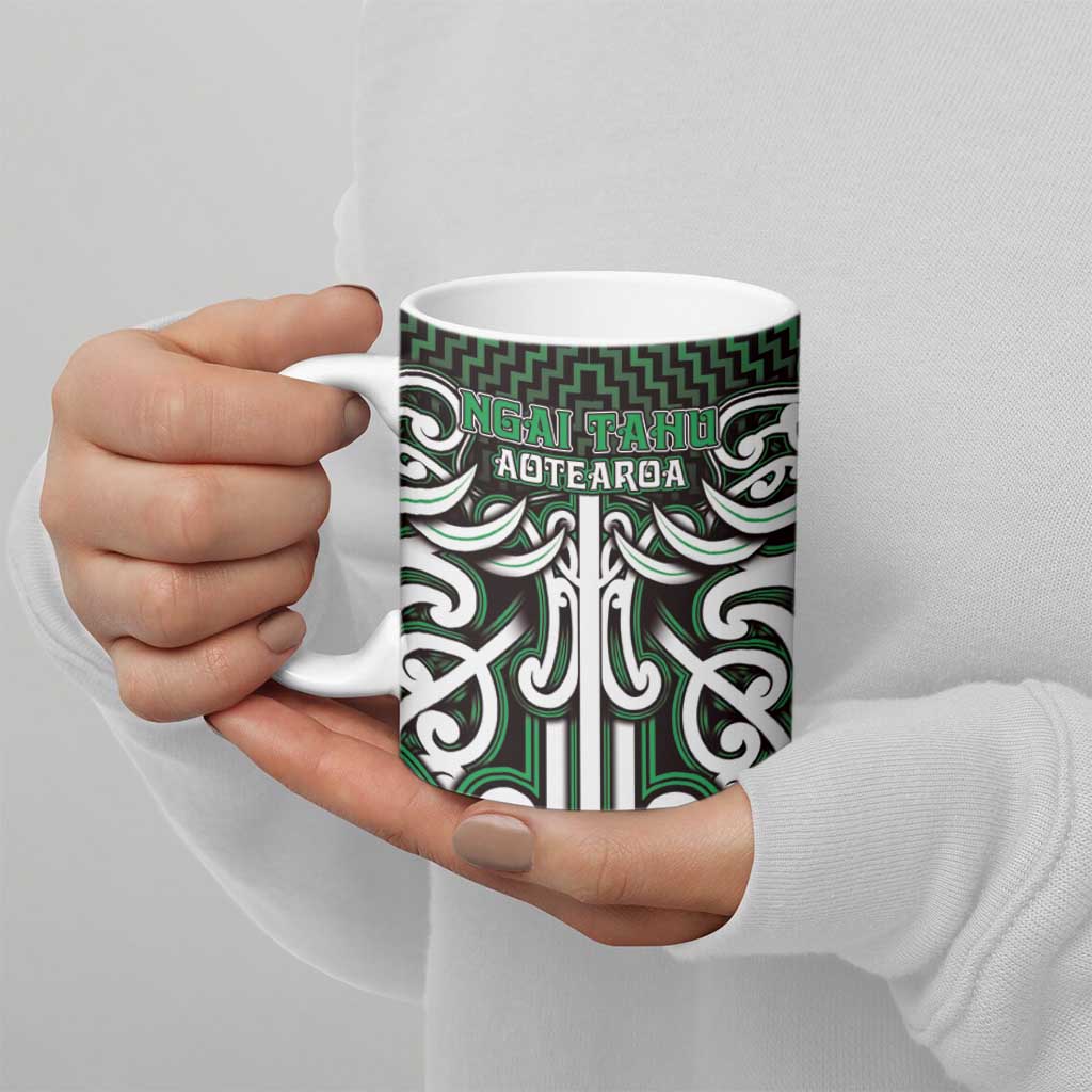 Custom Aotearoa Ngai Tahu Ceramic Mug Maori Tribal Pattern Mix Poutama