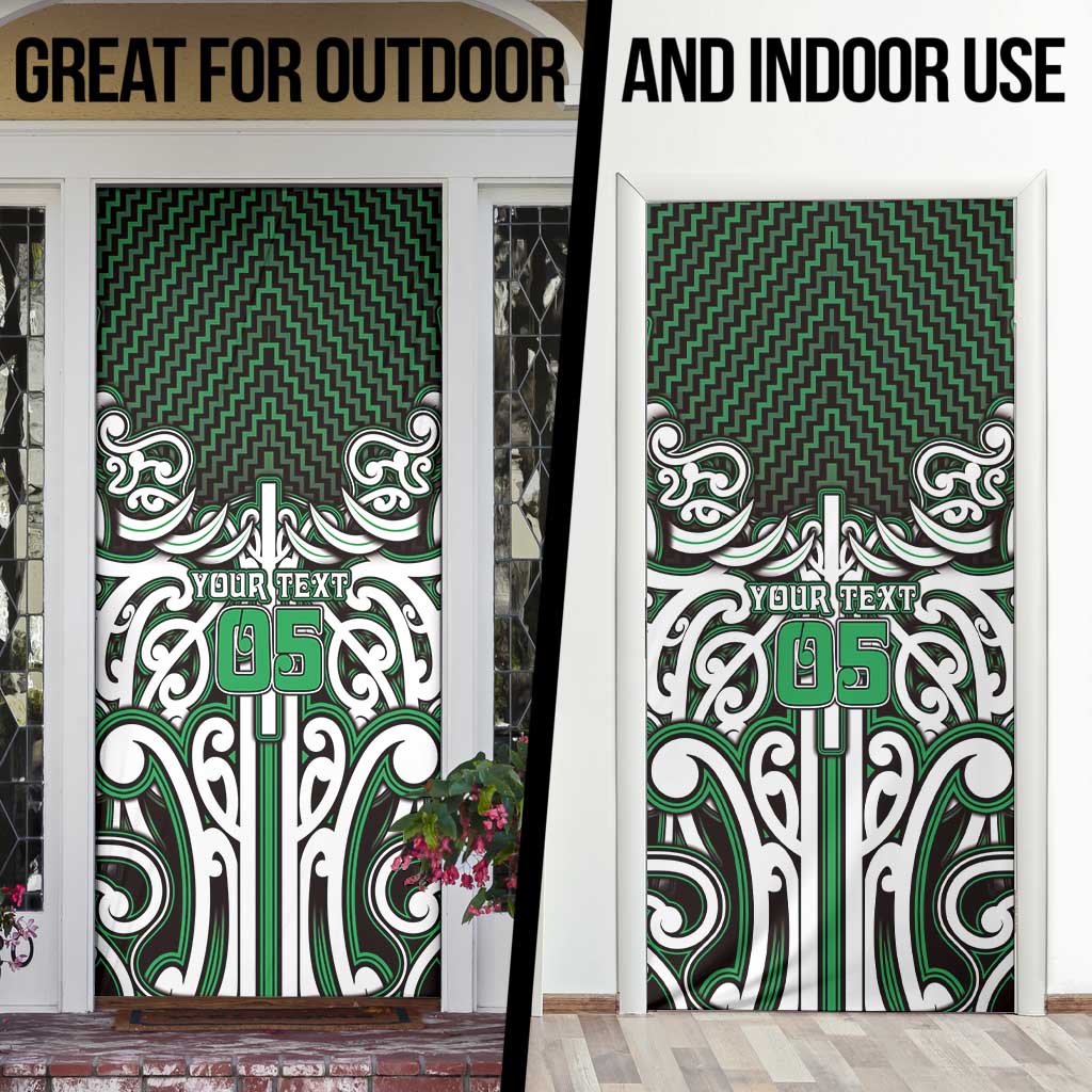 Custom Aotearoa Ngai Tahu Door Cover Maori Tribal Pattern Mix Poutama