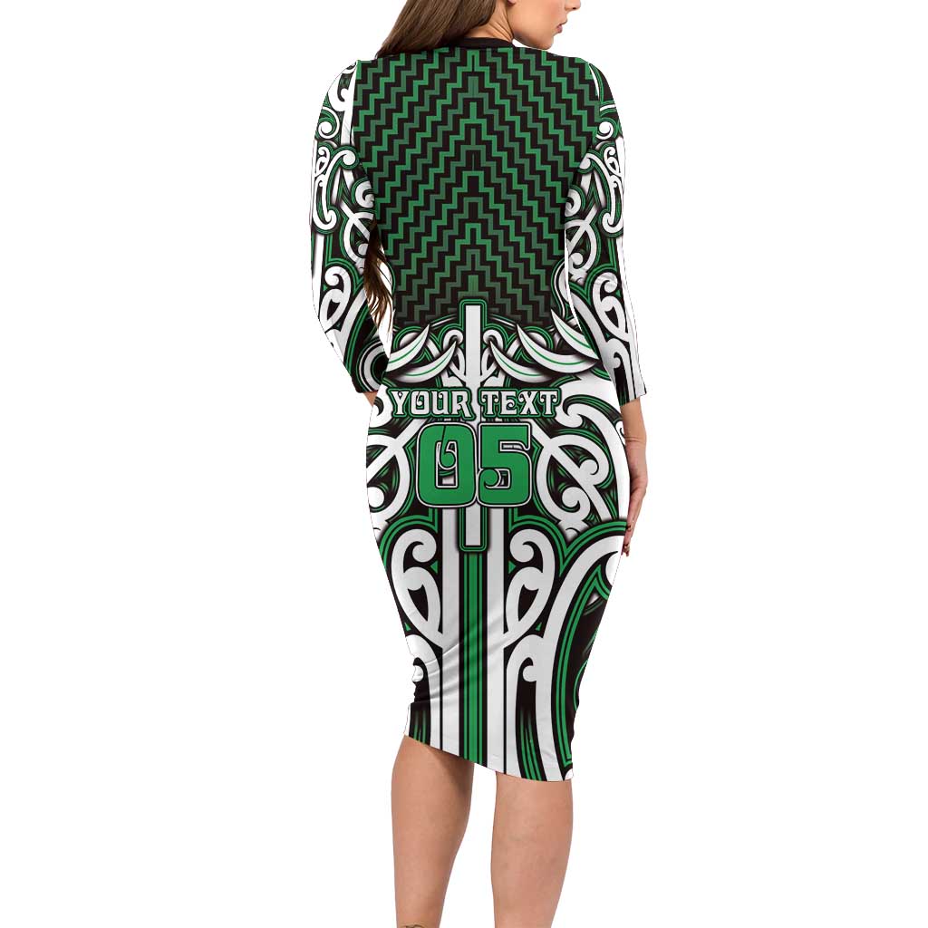 Custom Aotearoa Ngai Tahu Family Matching Long Sleeve Bodycon Dress and Hawaiian Shirt Maori Tribal Pattern Mix Poutama LT05 - Polynesian Pride
