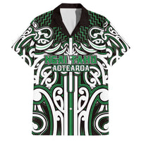 Custom Aotearoa Ngai Tahu Family Matching Mermaid Dress and Hawaiian Shirt Maori Tribal Pattern Mix Poutama LT05 Dad's Shirt - Short Sleeve Green - Polynesian Pride