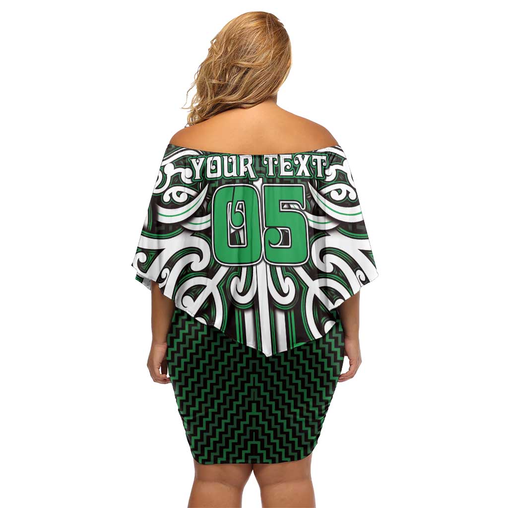 Custom Aotearoa Ngai Tahu Family Matching Off Shoulder Short Dress and Hawaiian Shirt Maori Tribal Pattern Mix Poutama LT05 - Polynesian Pride