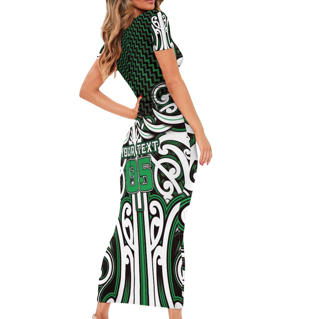 Custom Aotearoa Ngai Tahu Family Matching Short Sleeve Bodycon Dress and Hawaiian Shirt Maori Tribal Pattern Mix Poutama LT05 - Polynesian Pride