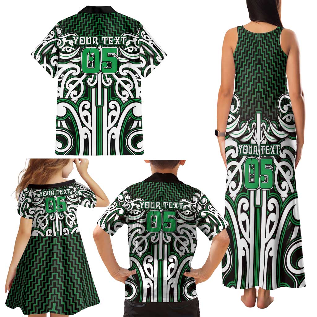 Custom Aotearoa Ngai Tahu Family Matching Tank Maxi Dress and Hawaiian Shirt Maori Tribal Pattern Mix Poutama LT05 - Polynesian Pride
