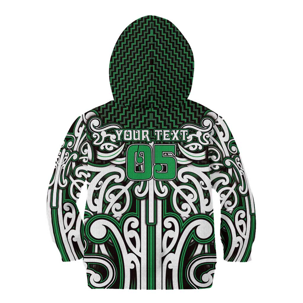Custom Aotearoa Ngai Tahu Kid Hoodie Maori Tribal Pattern Mix Poutama