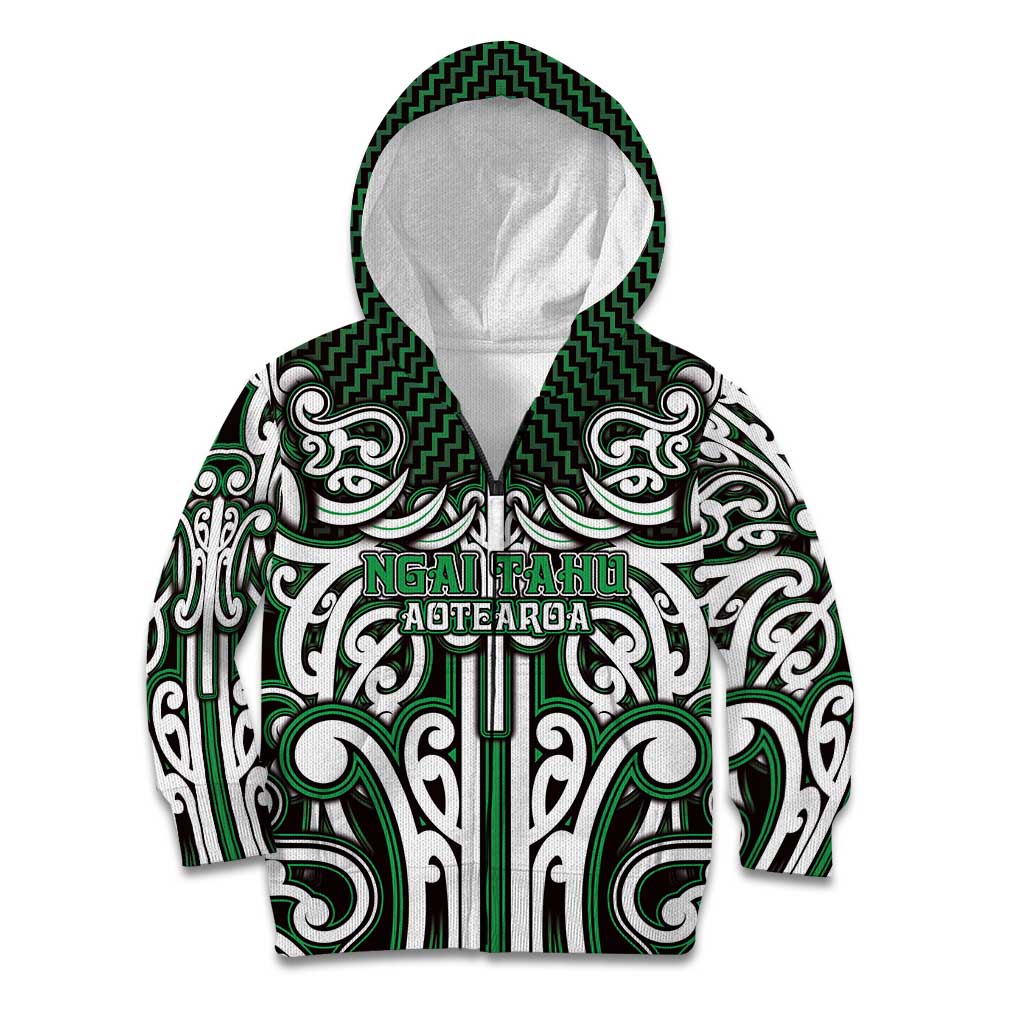 Custom Aotearoa Ngai Tahu Kid Hoodie Maori Tribal Pattern Mix Poutama