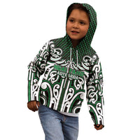Custom Aotearoa Ngai Tahu Kid Hoodie Maori Tribal Pattern Mix Poutama