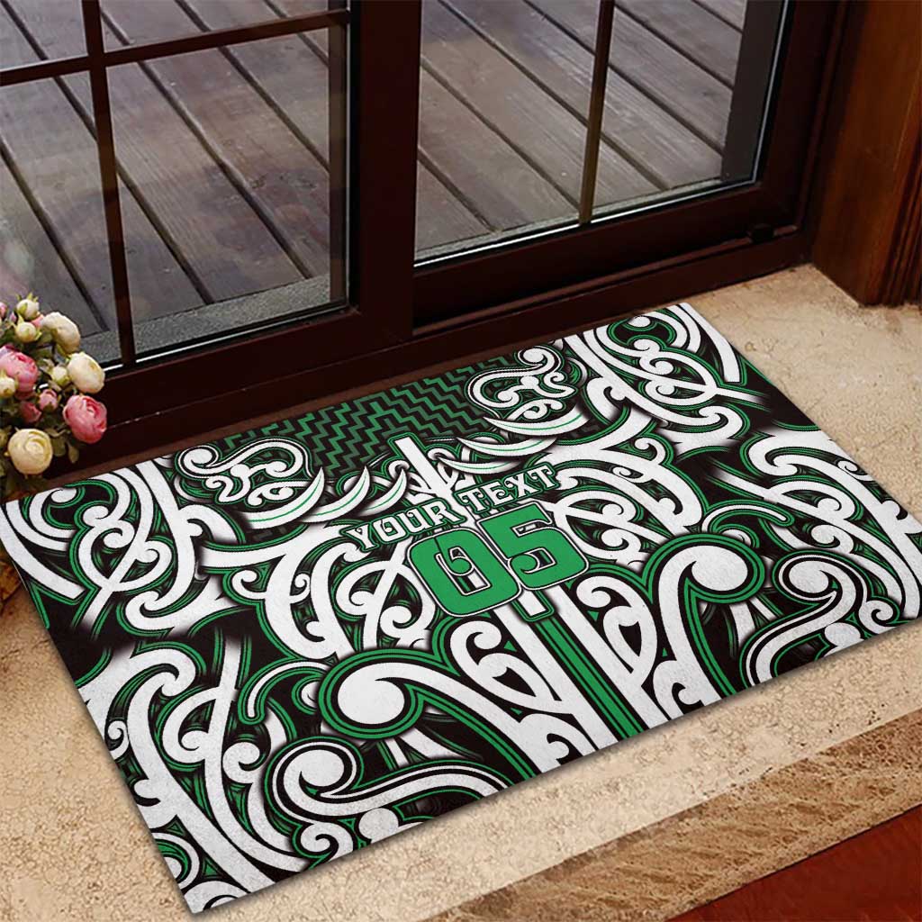 Custom Aotearoa Ngai Tahu Rubber Doormat Maori Tribal Pattern Mix Poutama
