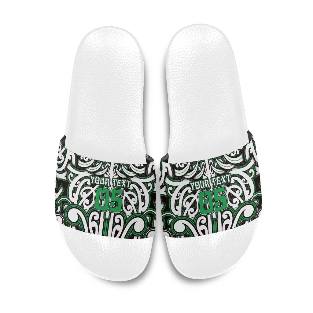 Custom Aotearoa Ngai Tahu Slide Sandals Maori Tribal Pattern Mix Poutama