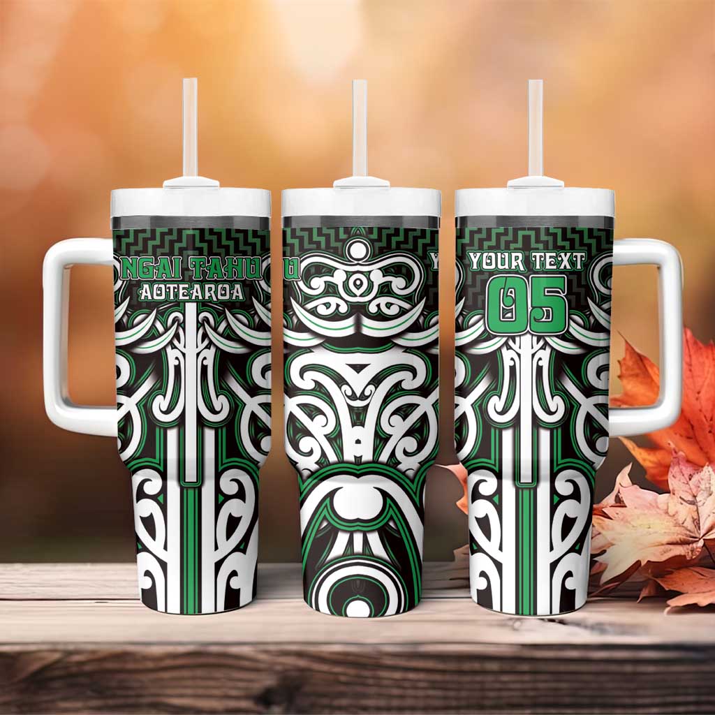 Custom Aotearoa Ngai Tahu Tumbler With Handle Maori Tribal Pattern Mix Poutama