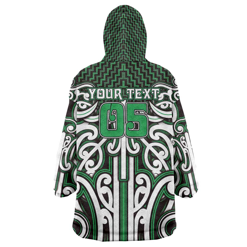 Custom Aotearoa Ngai Tahu Wearable Blanket Hoodie Maori Tribal Pattern Mix Poutama