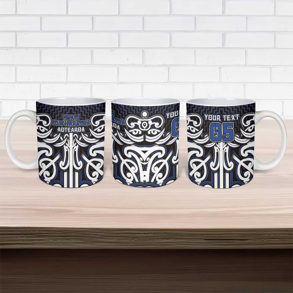 Custom Aotearoa Ngati Tuwharetoa Ceramic Mug Maori Tribal Pattern Mix Poutama