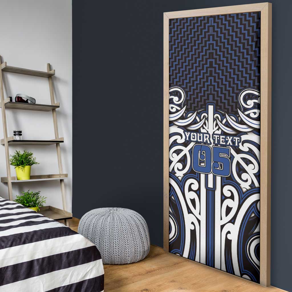 Custom Aotearoa Ngati Tuwharetoa Door Cover Maori Tribal Pattern Mix Poutama