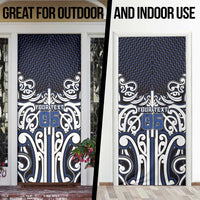 Custom Aotearoa Ngati Tuwharetoa Door Cover Maori Tribal Pattern Mix Poutama
