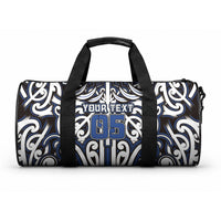 Custom Aotearoa Ngati Tuwharetoa Duffle Bag Maori Tribal Pattern Mix Poutama LT05 One size Navy - Polynesian Pride