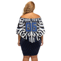 Custom Aotearoa Ngati Tuwharetoa Family Matching Off Shoulder Short Dress and Hawaiian Shirt Maori Tribal Pattern Mix Poutama LT05 - Polynesian Pride